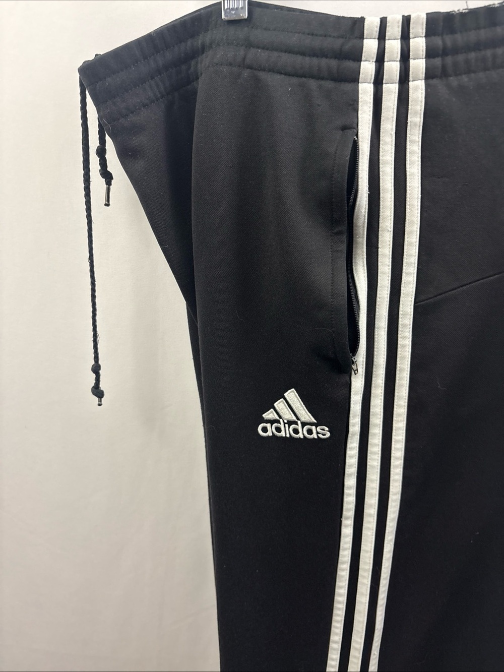 Adidas Pants Mens XL Black 3 Stripes Climacool Track Zip Ankle Joggers Athletic - Picture 3 of 11